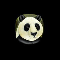 Image 1 of LG. Happy Panda - Flamework Glass Sculpture Bead