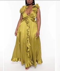Chartreuse Ruffled Maxi Dress - was $99