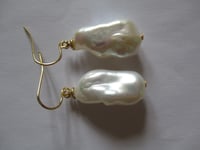 Image 3 of Kate Middleton Princess of Wales Inspired Replikate Large Baroque Freshwater Pearl Earrings