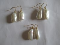 Image 2 of Kate Middleton Princess of Wales Inspired Replikate Large Baroque Freshwater Pearl Earrings
