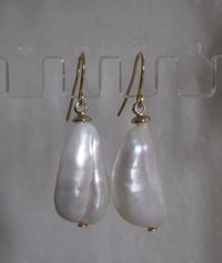 Image 1 of Kate Middleton Princess of Wales Inspired Replikate Large Baroque Freshwater Pearl Earrings