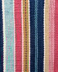 Image 2 of Hand Woven Placemat - Indigo and Coral