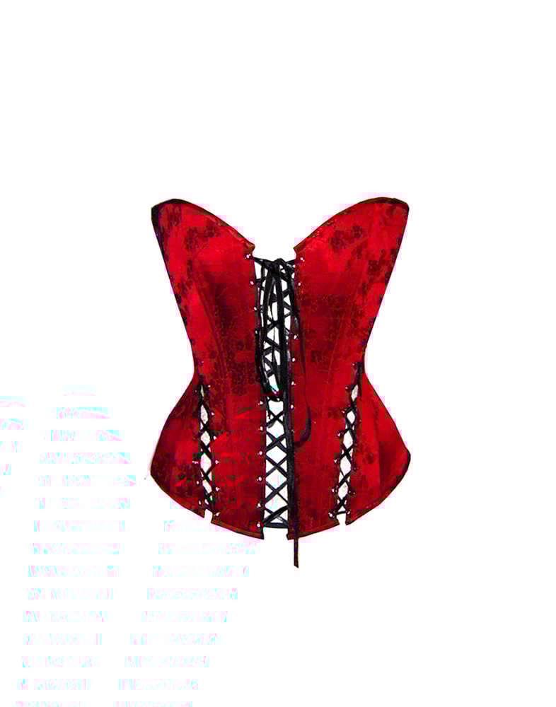Image of LACE UP PLEASURE SILK BROCADE CORSET