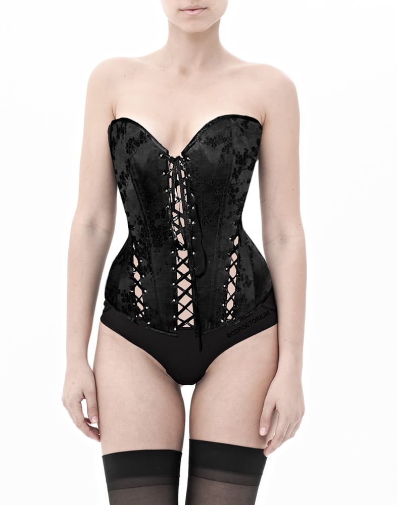 Image of LACE UP PLEASURE SILK BROCADE CORSET