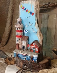 Image 2 of "Seagulls over the old lighthouse"