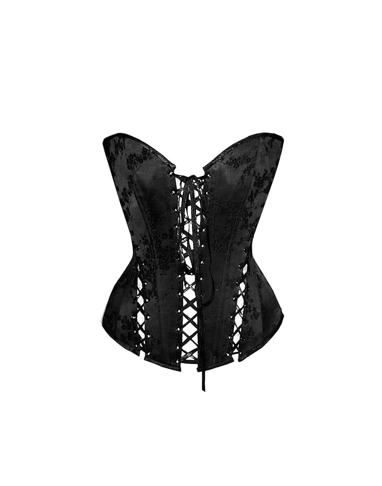 Image of LACE UP PLEASURE SILK BROCADE CORSET