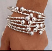 Image 1 of Silver twisted rope bangles