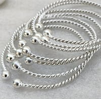 Image 2 of Silver twisted rope bangles