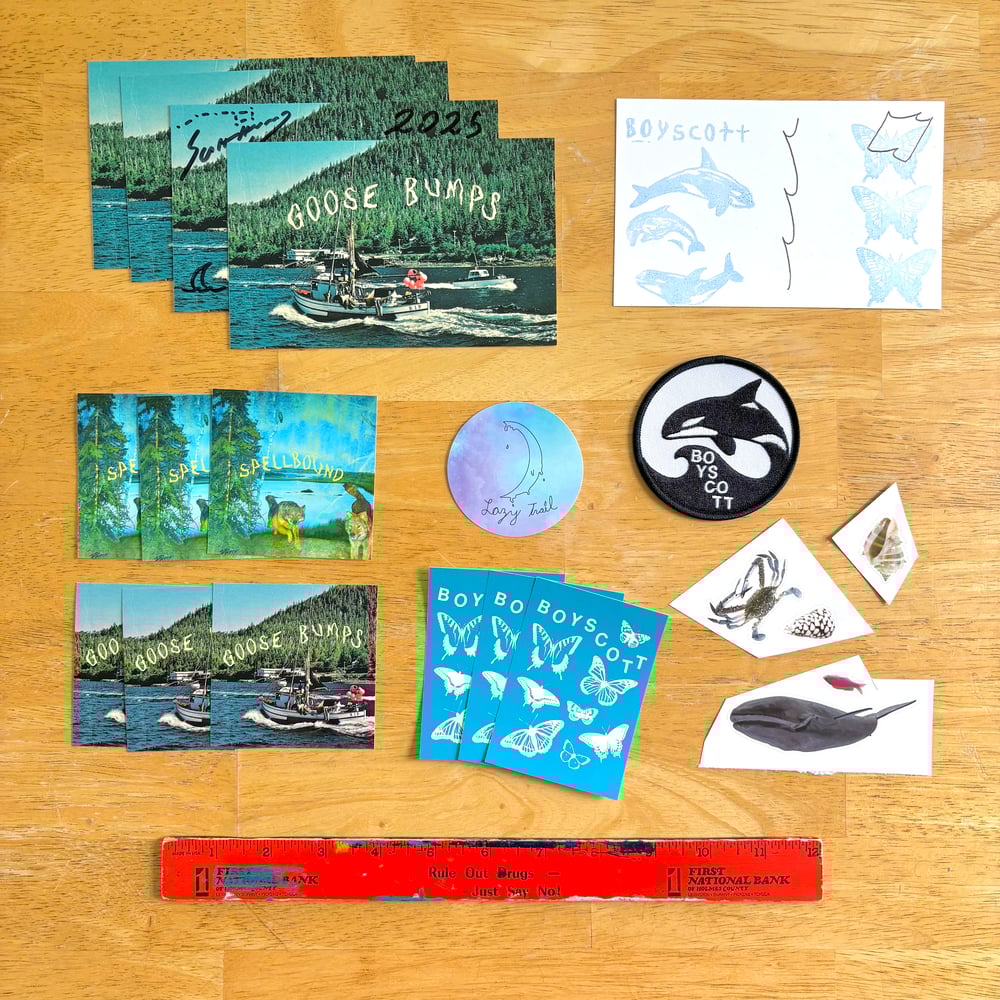 Image of Postcards, Stickers, & Patch :)