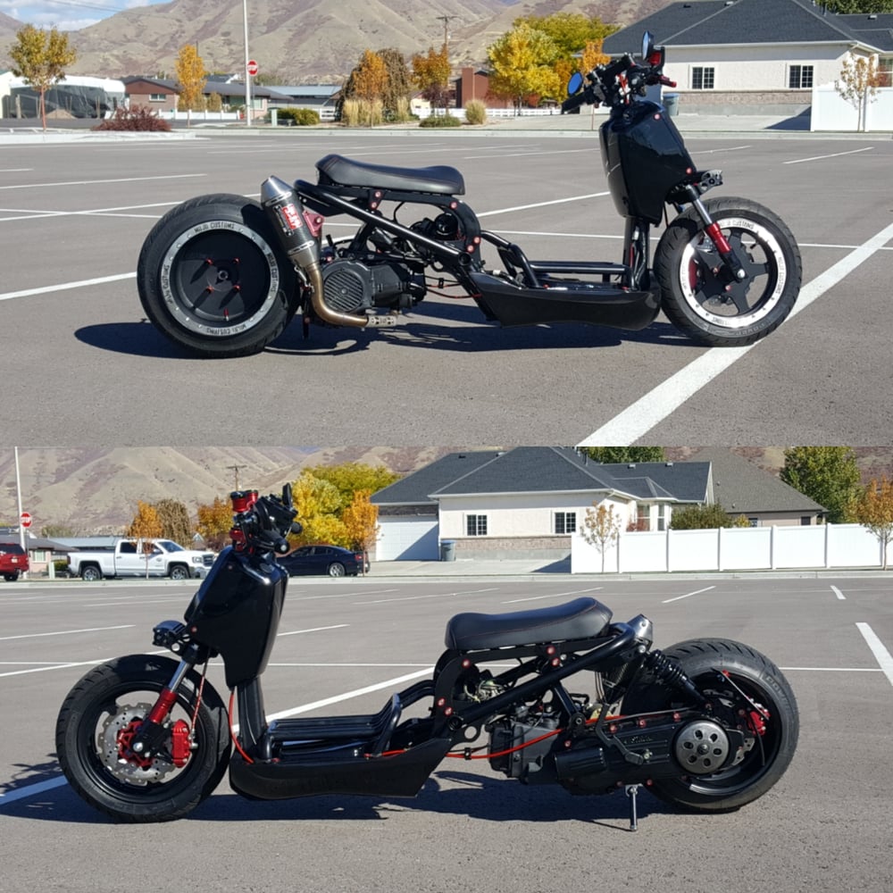 MOJO CUSTOMS: HONDA RUCKUS GY6 BOLT ON MOTOR MOUNT (7″ OFFSET)