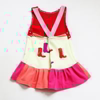 Image 3 of cowboy boots western wear style cowgirl 18m 24m baby girl courtneycourtney sundress jumper gather