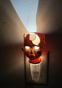 Image 2 of Horror Creepy Porcelain Doll Head LED Nightlight OOAK Halloween Art Scary Oddities 