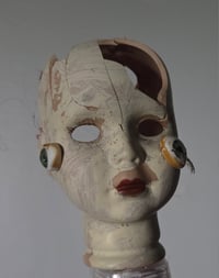 Image 5 of Horror Creepy Porcelain Doll Head LED Nightlight OOAK Halloween Art Scary Oddities 