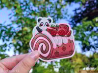 Panda Strawberry Swiss Roll Sticker