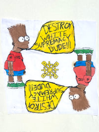 Image of DWS DUDE Hand Painted Bandanna in White