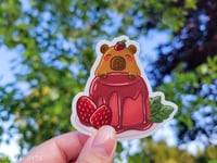 Capybara Strawberry Pudding Sticker