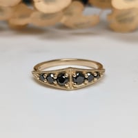Elva Ring - 14k + Black Diamond