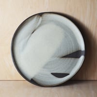 Image 1 of large dark stoneware serving plate