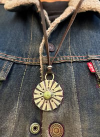 Image 1 of WL&A Handmade Morgan Silver Dollar (1878) Carico Lake Turquoise Medicine Pendant