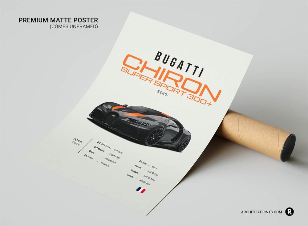 2025 Bugatti Chiron Super Sport 300 - Sport Car Poster
