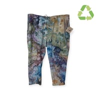 Image 1 of ♻️ UPCYCLED XL Linen Blend Pants in Earthy Watercolor Ice Dye