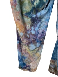 Image 2 of ♻️ UPCYCLED XL Linen Blend Pants in Earthy Watercolor Ice Dye