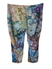 Image 3 of ♻️ UPCYCLED XL Linen Blend Pants in Earthy Watercolor Ice Dye