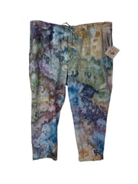Image 5 of ♻️ UPCYCLED XL Linen Blend Pants in Earthy Watercolor Ice Dye