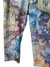 Image 8 of ♻️ UPCYCLED XL Linen Blend Pants in Earthy Watercolor Ice Dye