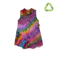 Image 1 of ♻️ UPCYCLED M Linen Blend Shirt Dress in Bright Geode Ice Dye