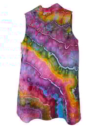 Image 3 of ♻️ UPCYCLED M Linen Blend Shirt Dress in Bright Geode Ice Dye