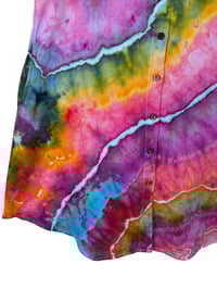 Image 4 of ♻️ UPCYCLED M Linen Blend Shirt Dress in Bright Geode Ice Dye