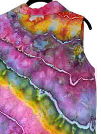 Image 10 of ♻️ UPCYCLED M Linen Blend Shirt Dress in Bright Geode Ice Dye