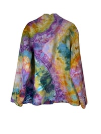 Image 3 of ♻️ UPCYCLED 1X (18W) Coldwater Creek Linen Jacket in Bright Ice Dye