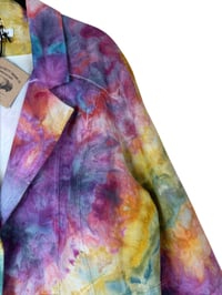 Image 4 of ♻️ UPCYCLED 1X (18W) Coldwater Creek Linen Jacket in Bright Ice Dye