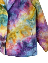 Image 5 of ♻️ UPCYCLED 1X (18W) Coldwater Creek Linen Jacket in Bright Ice Dye