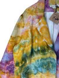 Image 8 of ♻️ UPCYCLED 1X (18W) Coldwater Creek Linen Jacket in Bright Ice Dye