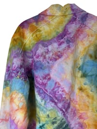 Image 11 of ♻️ UPCYCLED 1X (18W) Coldwater Creek Linen Jacket in Bright Ice Dye