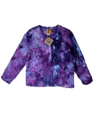 Image 2 of ♻️ UPCYCLED Ladies 14 Linen Blend Jacket in Purple Haze Ice Dye
