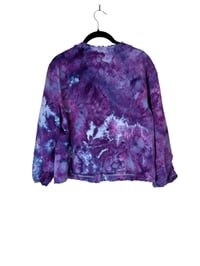 Image 3 of ♻️ UPCYCLED Ladies 14 Linen Blend Jacket in Purple Haze Ice Dye