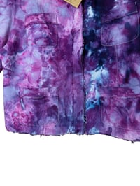 Image 8 of ♻️ UPCYCLED Ladies 14 Linen Blend Jacket in Purple Haze Ice Dye