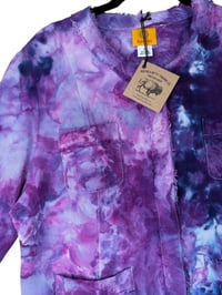 Image 9 of ♻️ UPCYCLED Ladies 14 Linen Blend Jacket in Purple Haze Ice Dye