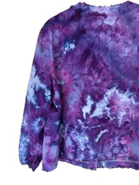 Image 10 of ♻️ UPCYCLED Ladies 14 Linen Blend Jacket in Purple Haze Ice Dye