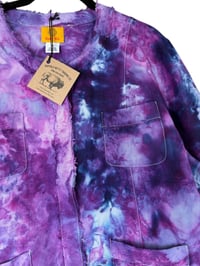 Image 11 of ♻️ UPCYCLED Ladies 14 Linen Blend Jacket in Purple Haze Ice Dye