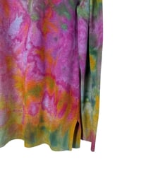 Image 6 of ♻️ UPCYCLED L Open Sweater Cardigan in Bright Watercolor Ice Dye