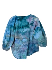 Image 7 of ♻️ UPCYCLED S Cotton Boho Peasant Top in Soft Cool Ice Dye
