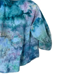 Image 8 of ♻️ UPCYCLED S Cotton Boho Peasant Top in Soft Cool Ice Dye