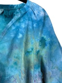 Image 10 of ♻️ UPCYCLED S Cotton Boho Peasant Top in Soft Cool Ice Dye