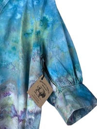 Image 11 of ♻️ UPCYCLED S Cotton Boho Peasant Top in Soft Cool Ice Dye