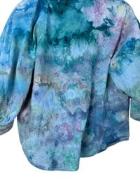 Image 12 of ♻️ UPCYCLED S Cotton Boho Peasant Top in Soft Cool Ice Dye